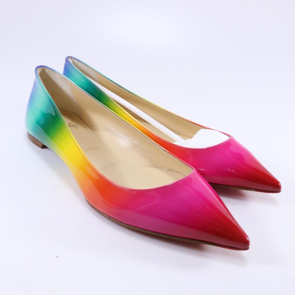 Ballalla Rainbow Patent Leather Pointed Toe Flats C411